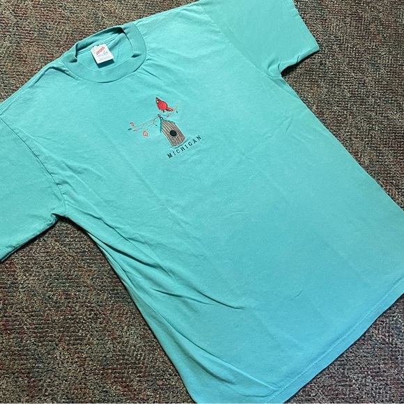 Vintage 90s Michigan Bird House Tshirt Size Large - Picture 2 of 5